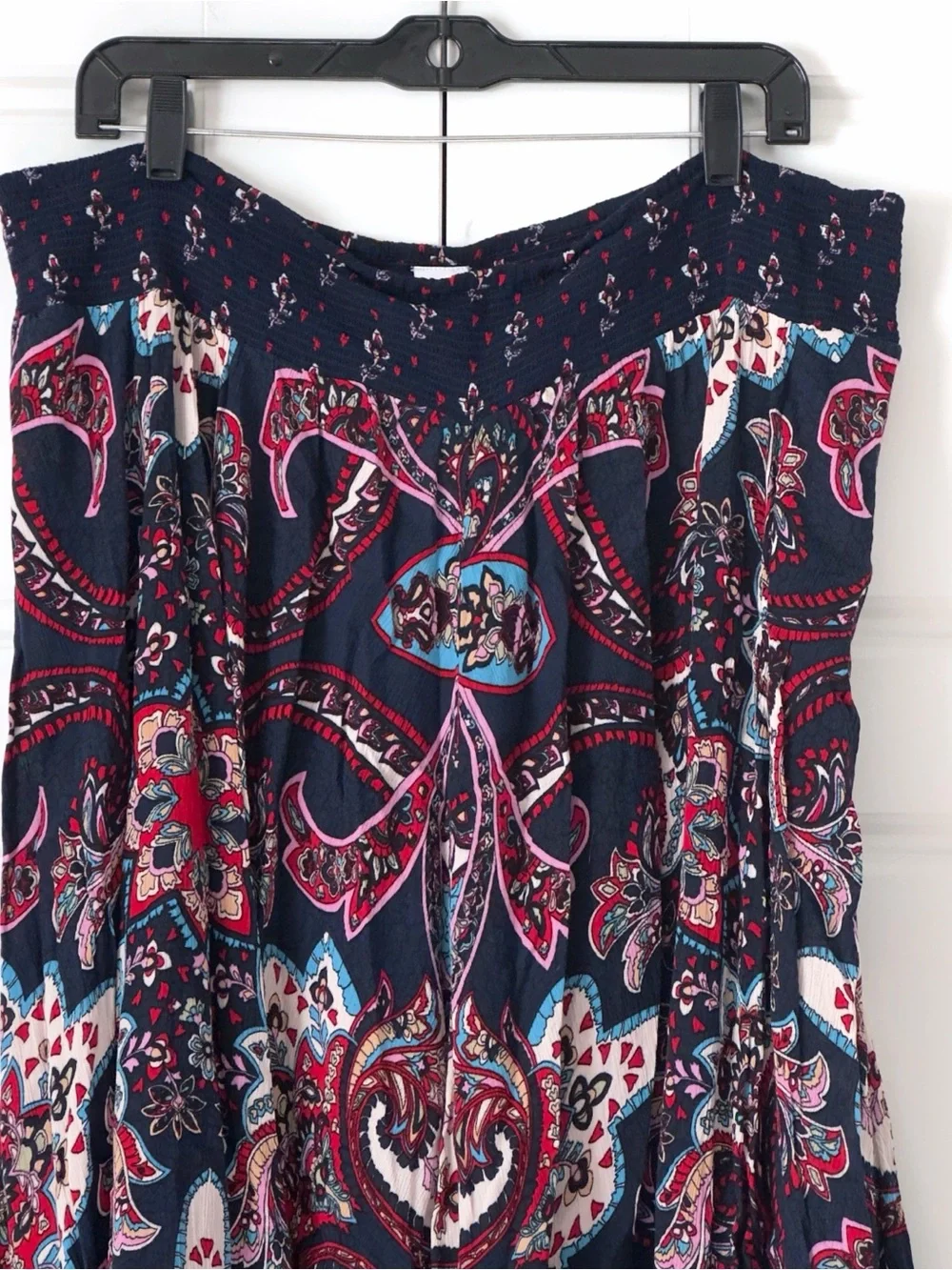 Bila Boho Artsy Maxi Skirt XXL Indie Festival Hippie Colorful Asymmetric Paisley